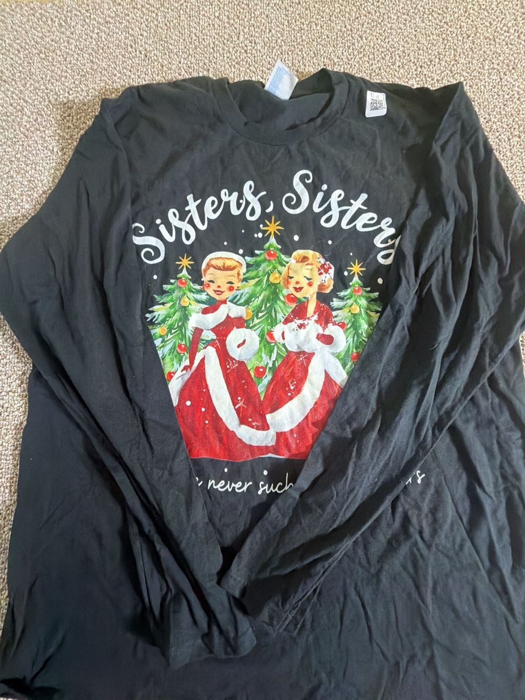 Port & Company Sisters Sisters Long Sleeve Shirt Size XL Black 2