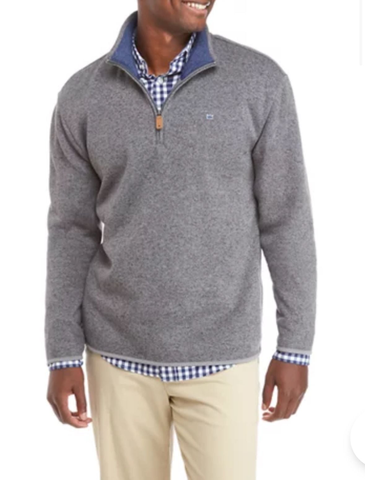 Crown & Ivy Sweater Quarter-Zip Pullover in heathered red/coral  9