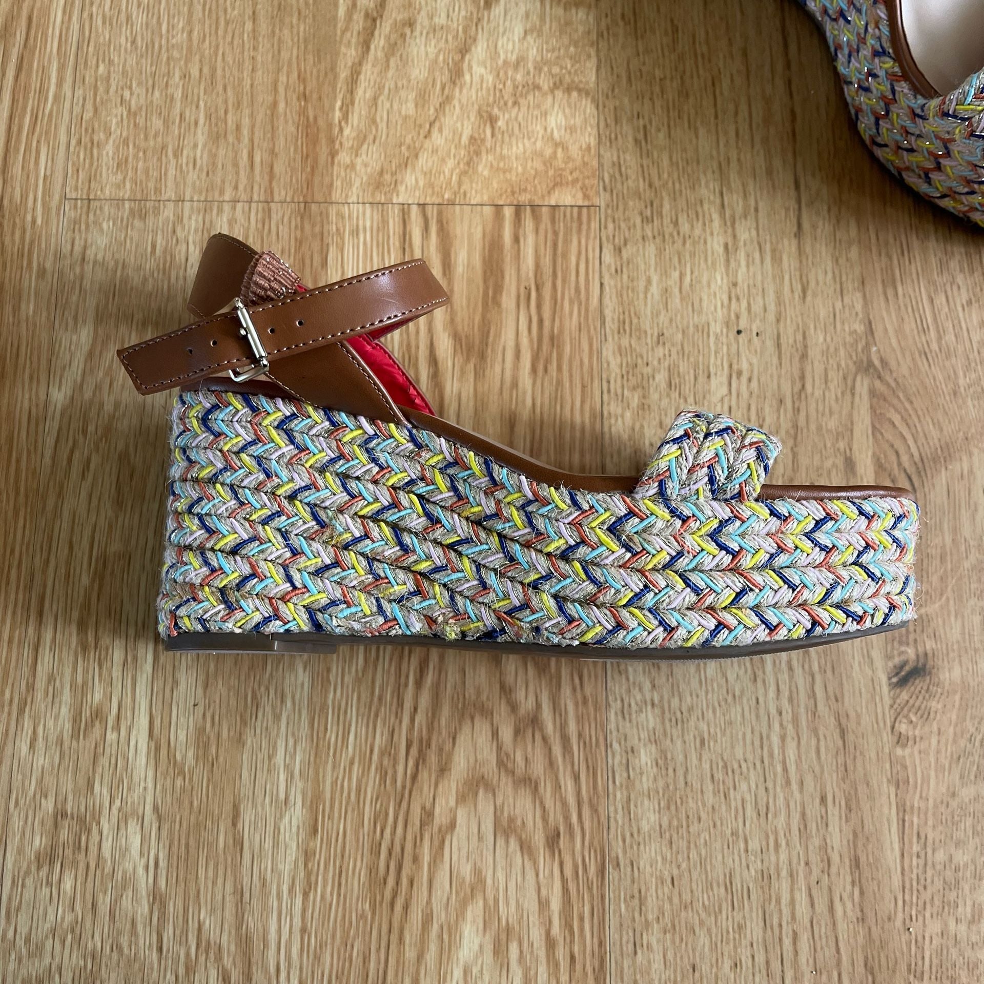 Mix No. 6 Cammie Wedge Sandal Size 6M Multi Colored Espadrille Platform 11