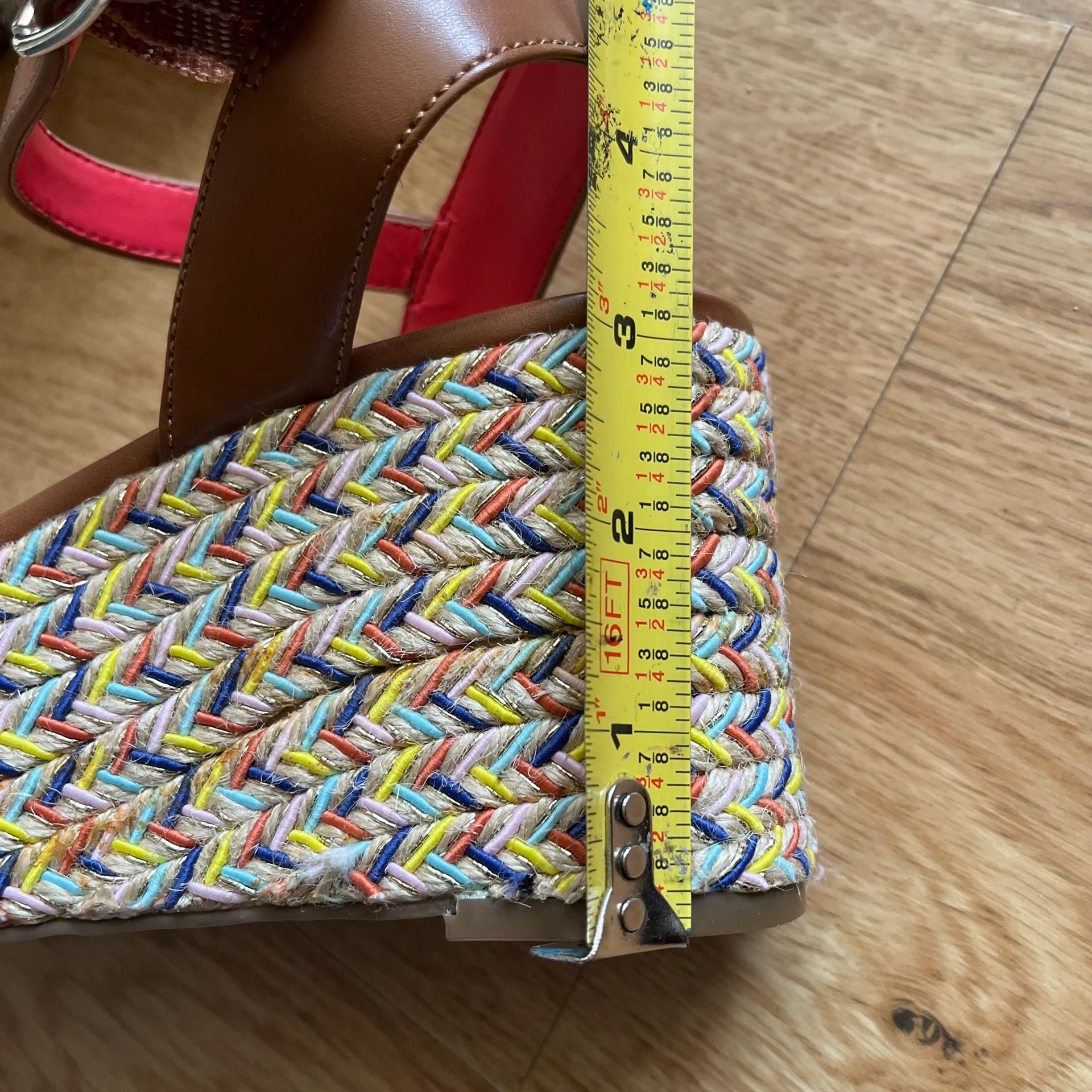 Mix No. 6 Cammie Wedge Sandal Size 6M Multi Colored Espadrille Platform 14