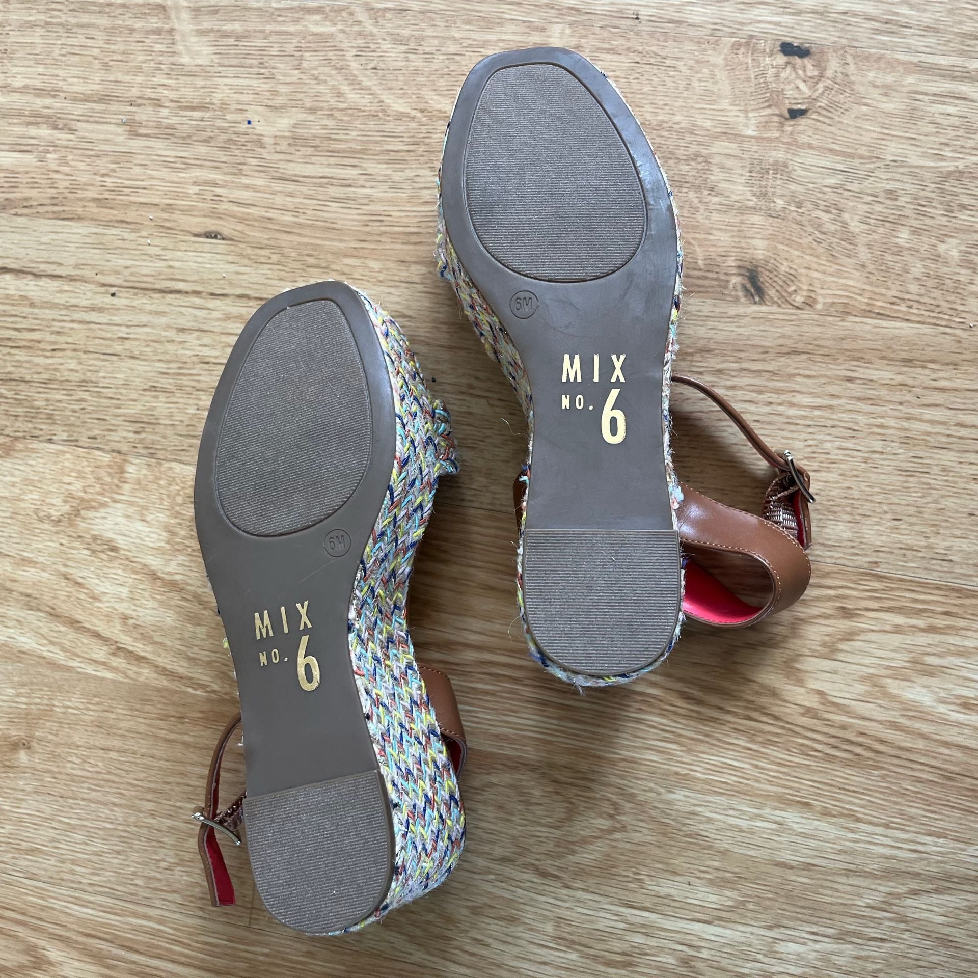 Mix No. 6 Cammie Wedge Sandal Size 6M Multi Colored Espadrille Platform 12