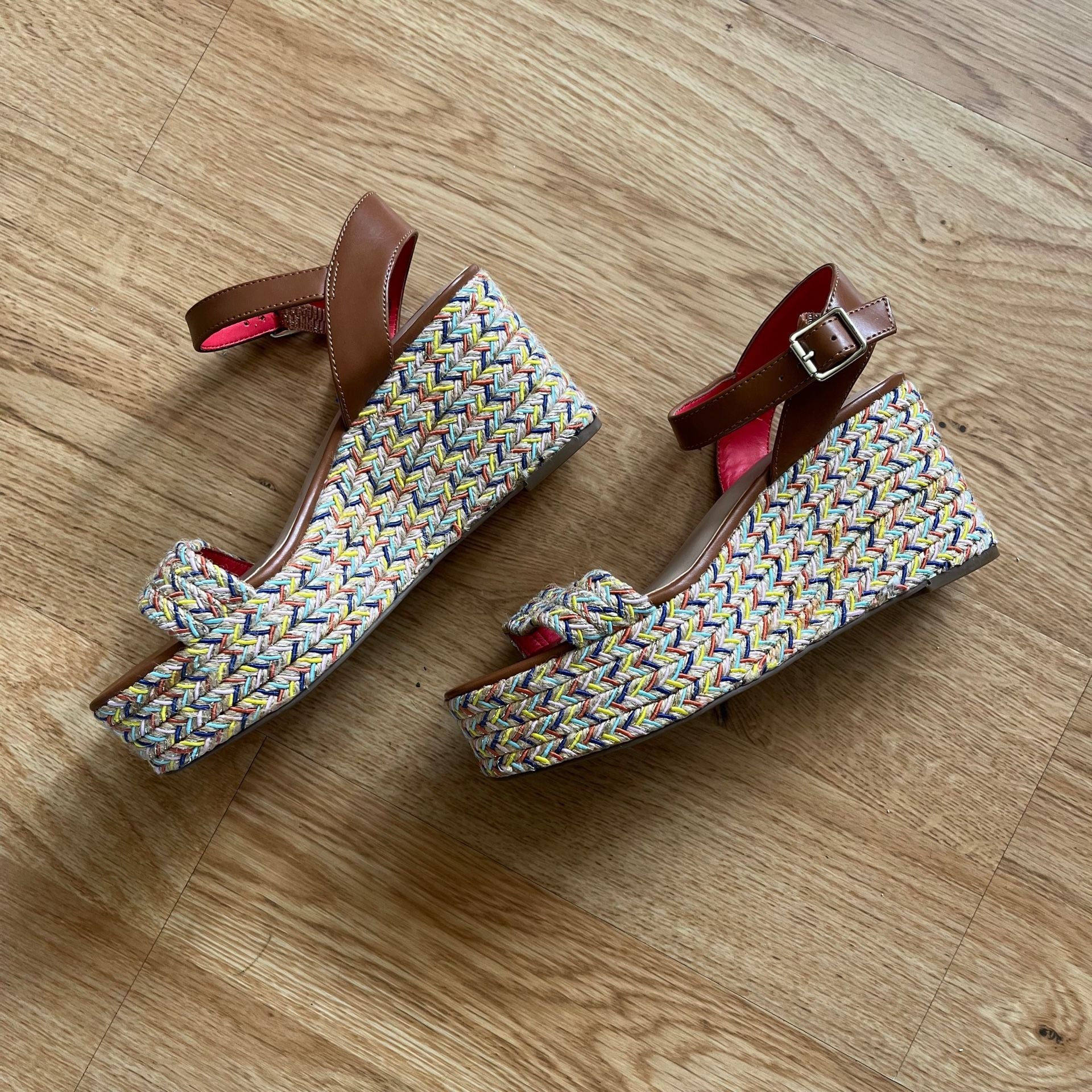 Mix No. 6 Cammie Wedge Sandal Size 6M Multi Colored Espadrille Platform 3