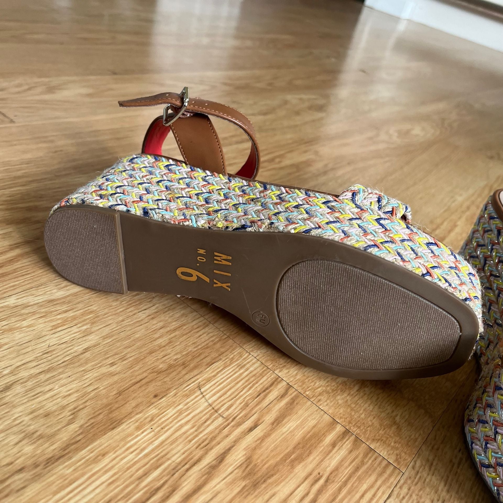 Mix No. 6 Cammie Wedge Sandal Size 6M Multi Colored Espadrille Platform 4