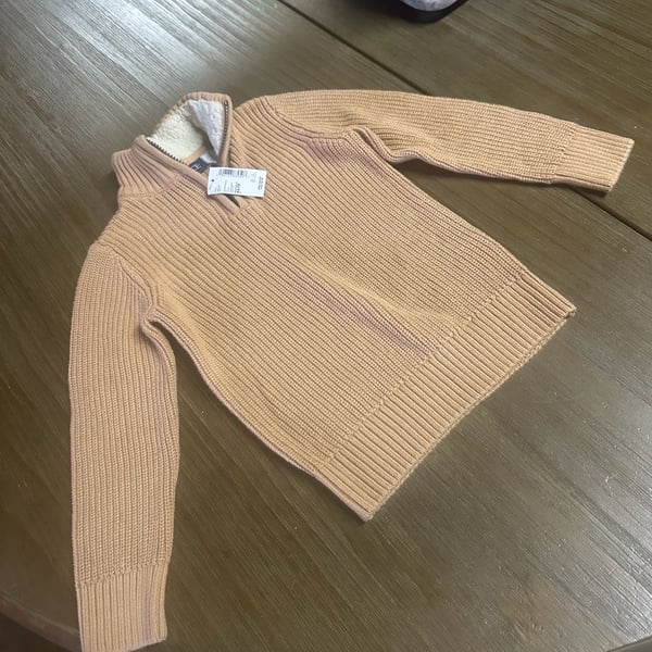 Boys The Children's Place Sweater Quarter Zip Pullover, cork XS (4)
