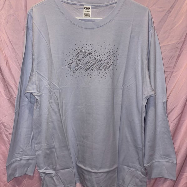 PINK Victoria's Secret Long Sleeve Campus Tee Size L