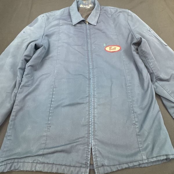 Vintage Red Kap Bill Mechanic Work Jacket Blue Quilted Lined