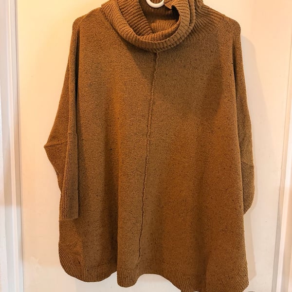 Time and Tru Turtleneck Poncho Sweater Size XXL (20) Brown