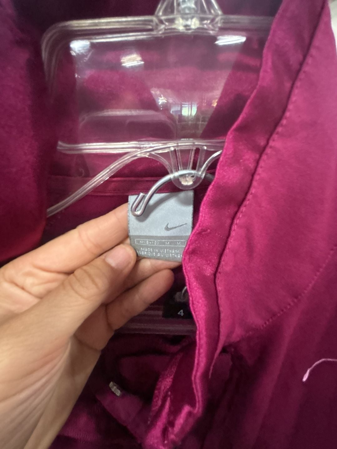Nike Track Jacket Size M(8-10) Burgundy 3