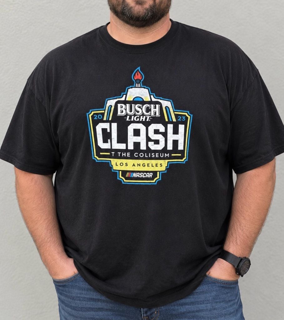 NASCAR Busch Light Clash at the Coliseum 2023 T-Shirt Black 2