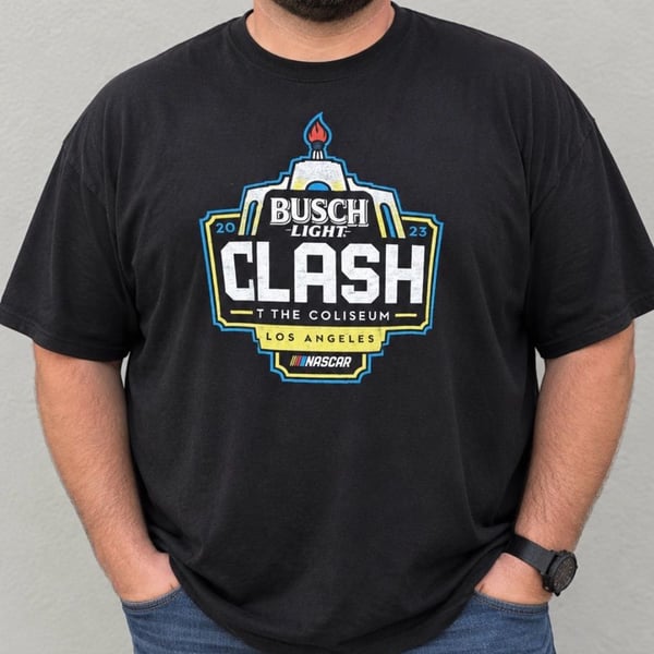 NASCAR Busch Light Clash at the Coliseum 2023 T-Shirt Black