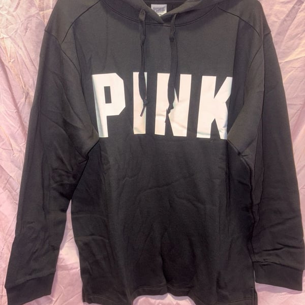 Victoria's Secret PINK Pullover Hoodie Size M Black