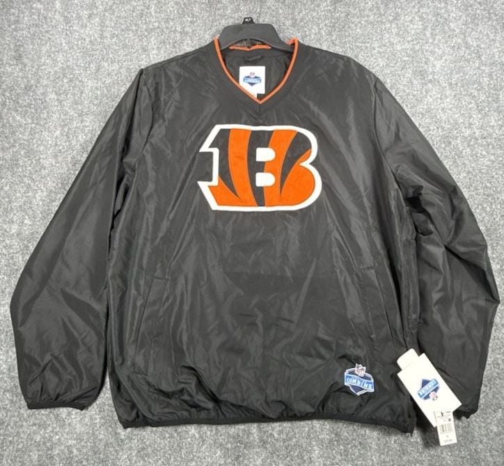 NFL Combine Cincinnati Bengals Crossover Vneck Pullover Size XL Black NWT 2
