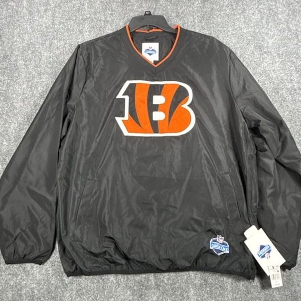 NFL Combine Cincinnati Bengals Crossover Vneck Pullover Size XL Black NWT