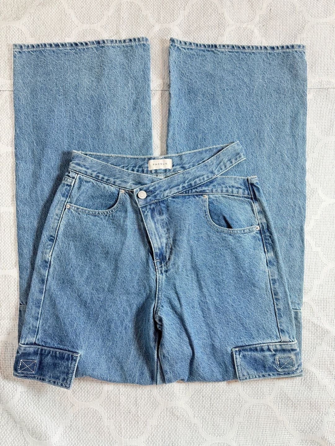 PacSun Asymmetric Waist Cargo Wide Leg Jeans 2