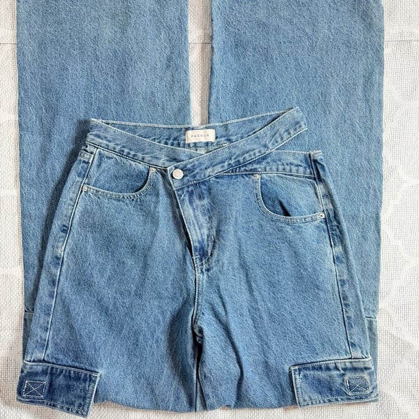 PacSun Asymmetric Waist Cargo Wide Leg Jeans