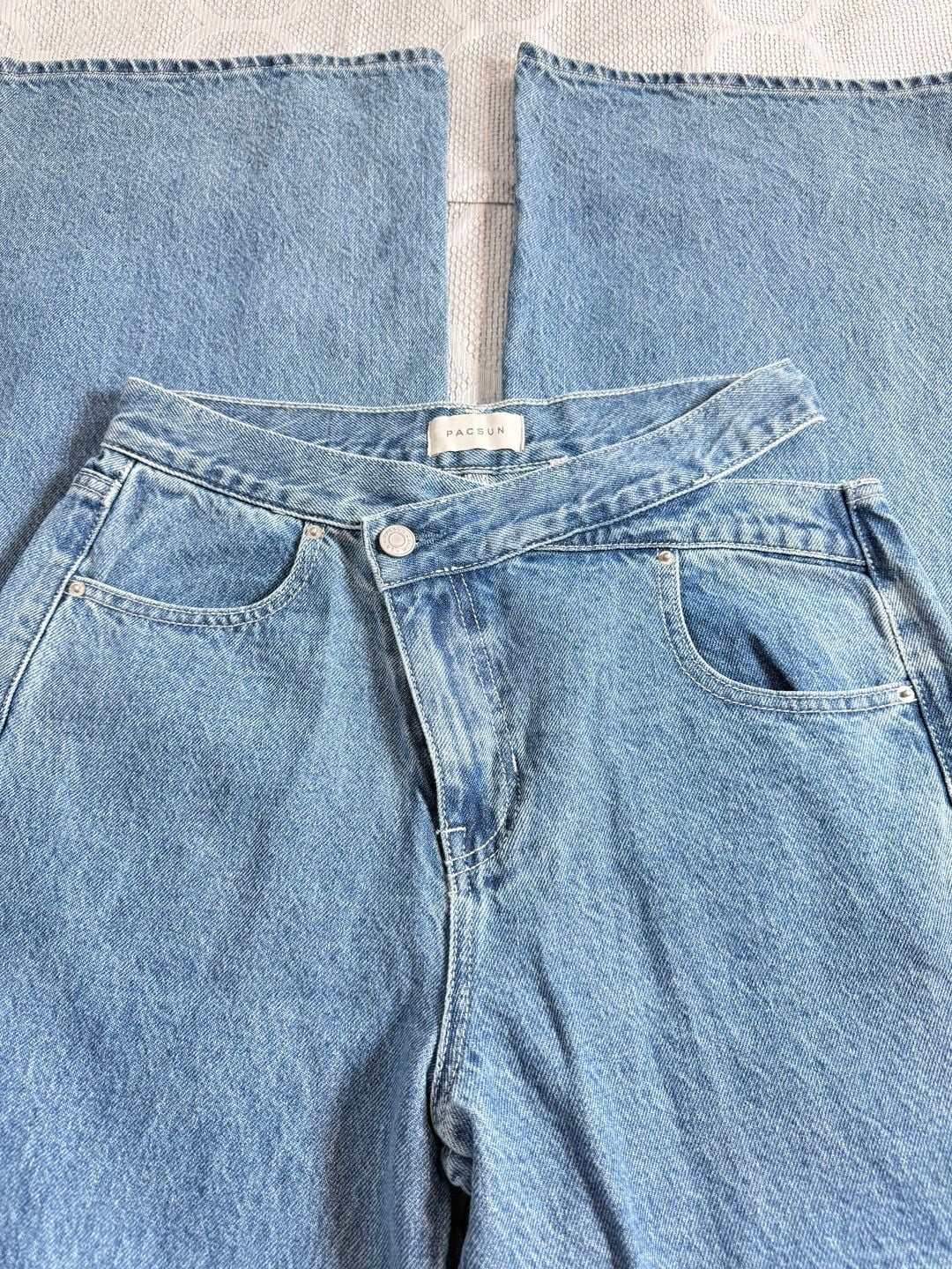 PacSun Asymmetric Waist Cargo Wide Leg Jeans 4