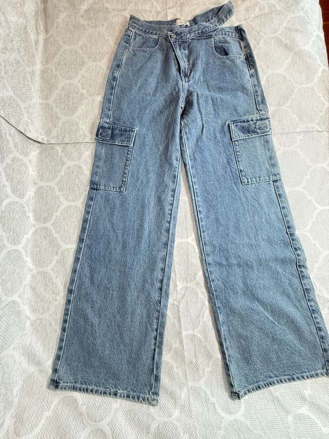 PacSun Asymmetric Waist Cargo Wide Leg Jeans 7