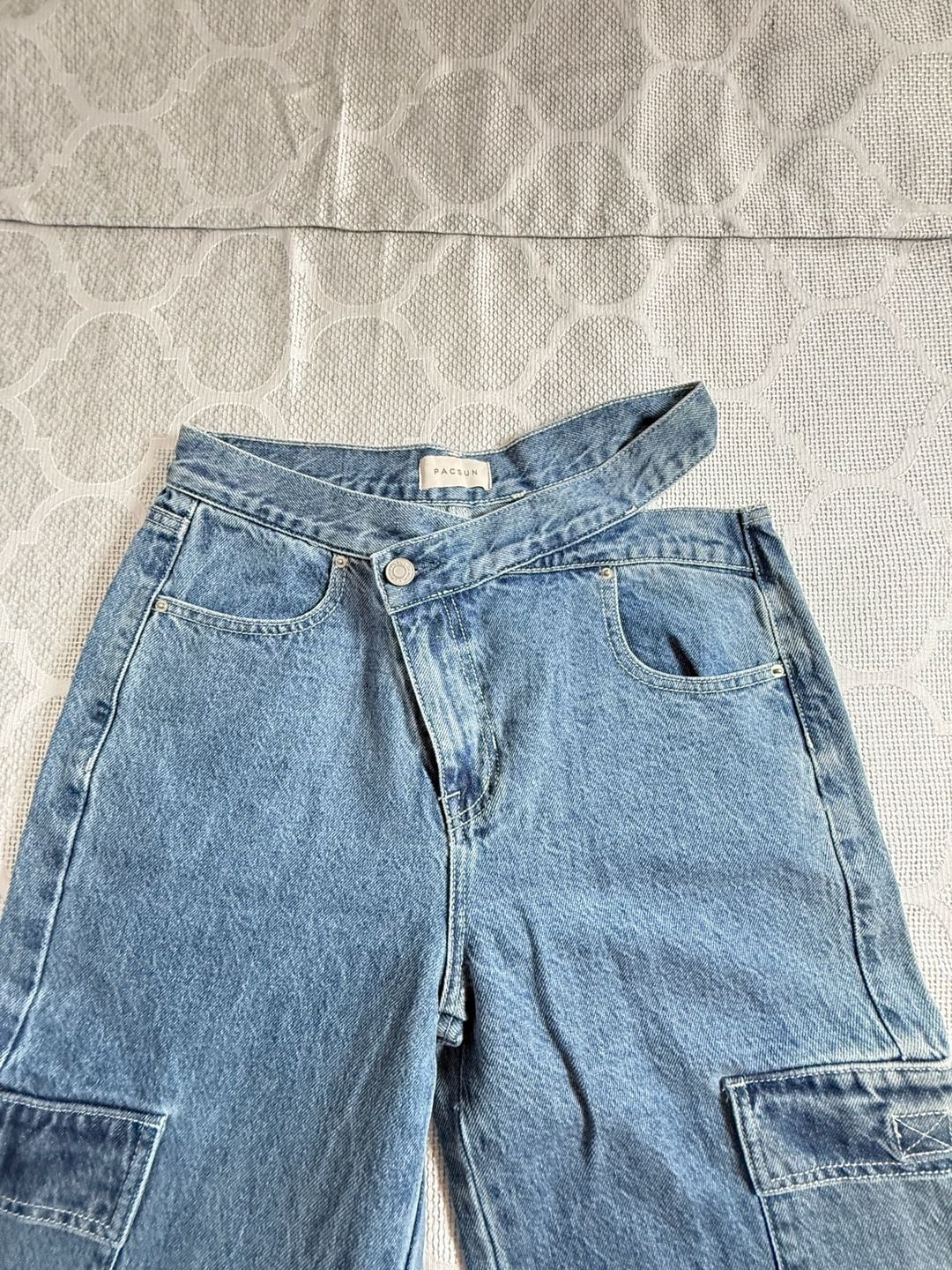 PacSun Asymmetric Waist Cargo Wide Leg Jeans 8