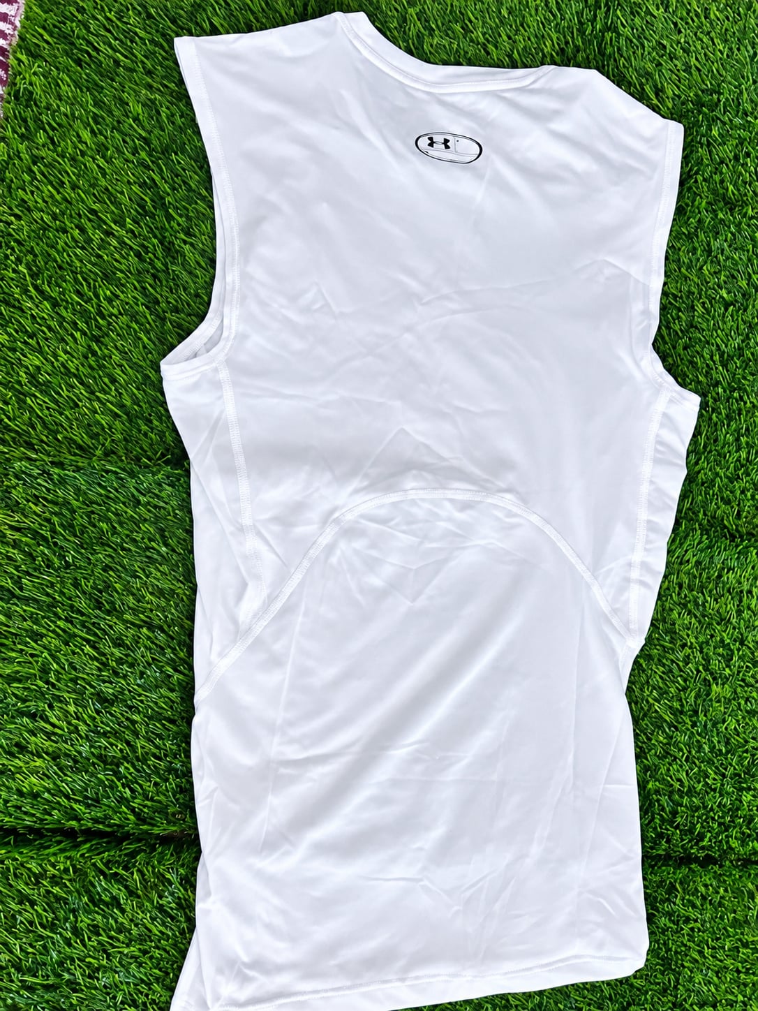 Under Armour HeatGear Compression Sleeveless Shirt Size S White 4