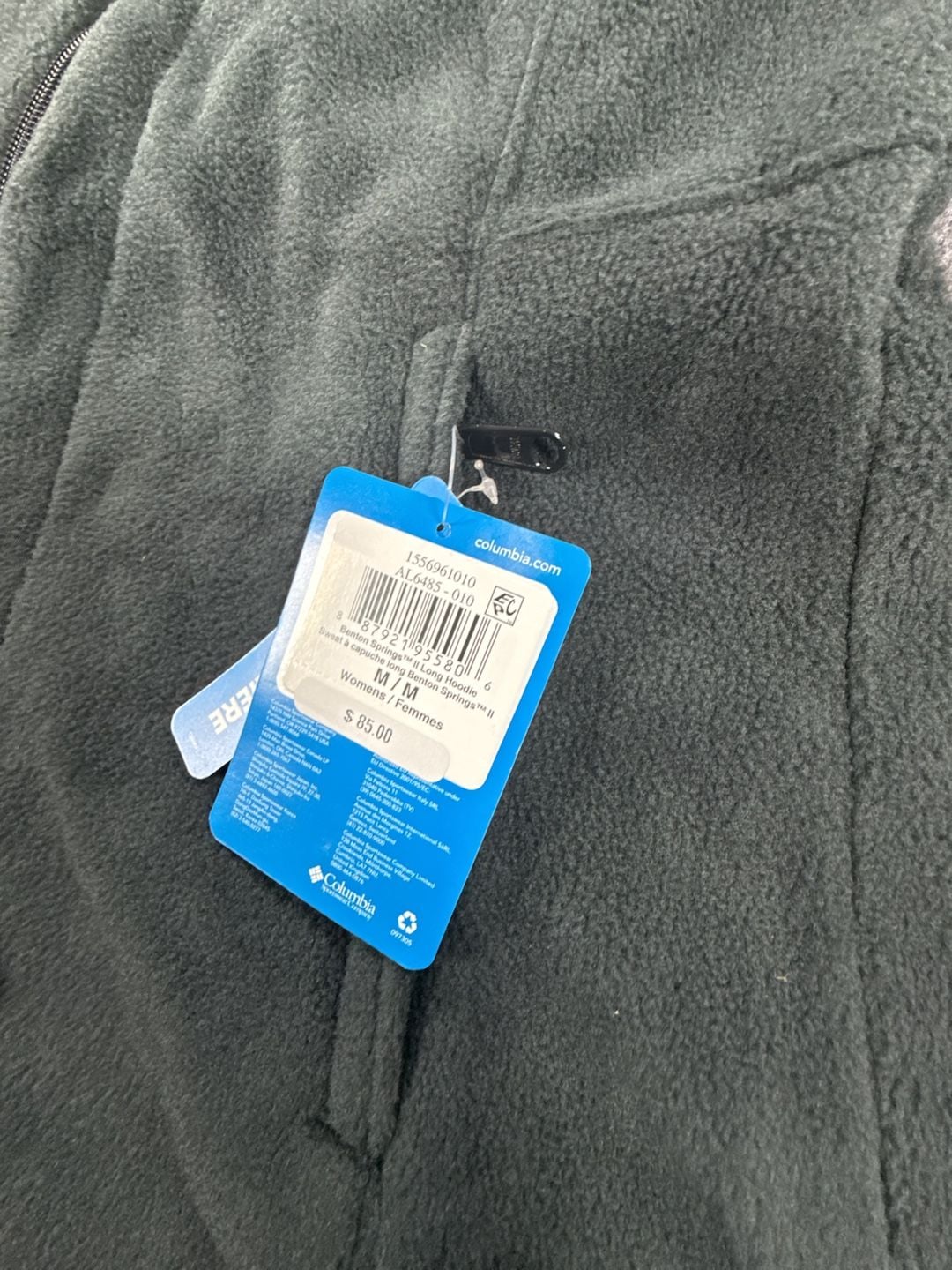 Columbia Benton Springs II Long Full Zip Hoodie Size Medium Dark Gray Fleece 6