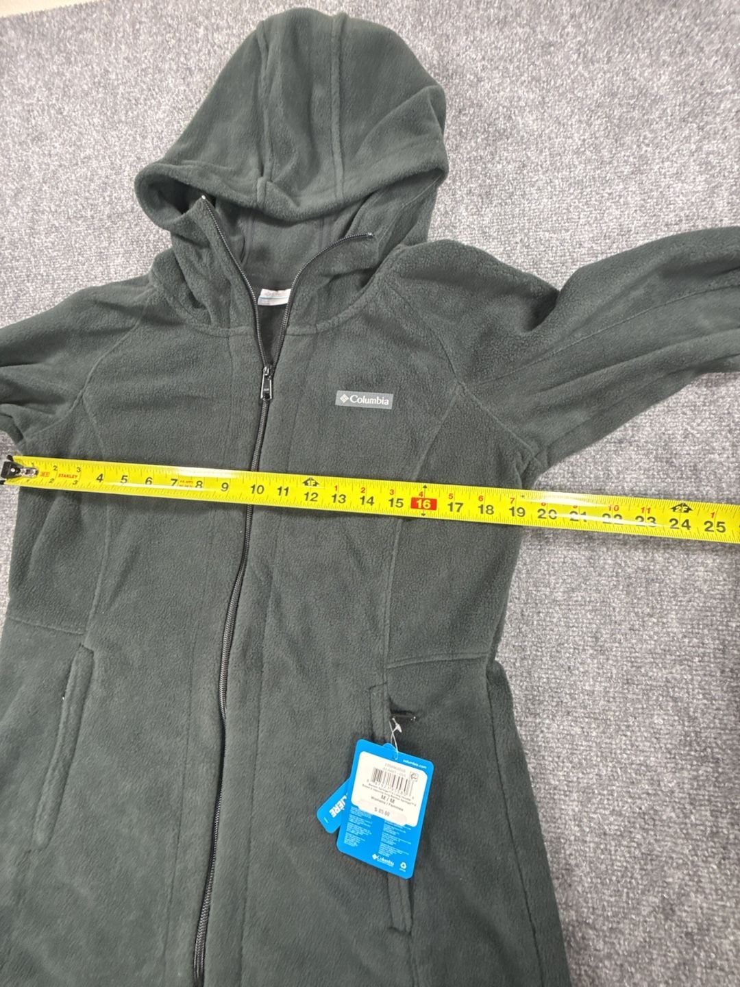 Columbia Benton Springs II Long Full Zip Hoodie Size Medium Dark Gray Fleece 10