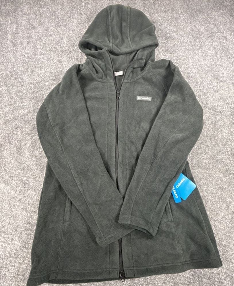 Columbia Benton Springs II Long Full Zip Hoodie Size Medium Dark Gray Fleece 2
