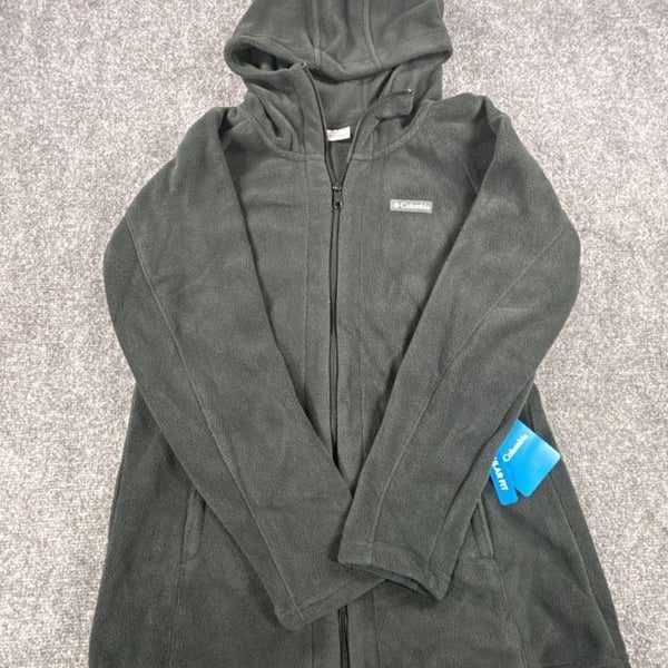 Columbia Benton Springs II Long Full Zip Hoodie Size Medium Dark Gray Fleece