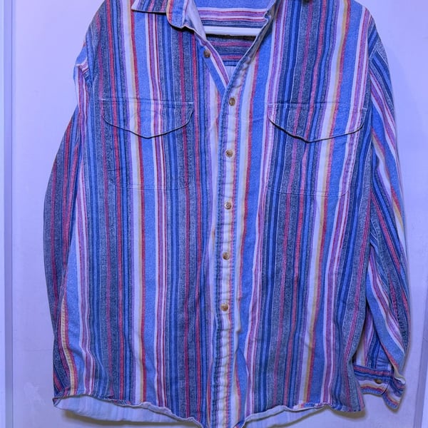 Impact Striped Long Sleeve Button Down Shirt Multicolor