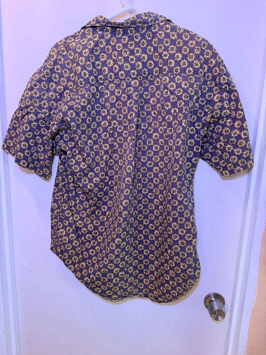 Calvin Klein Sport Button-Down Shirt Size L Geometric Print Purple Cotton 5
