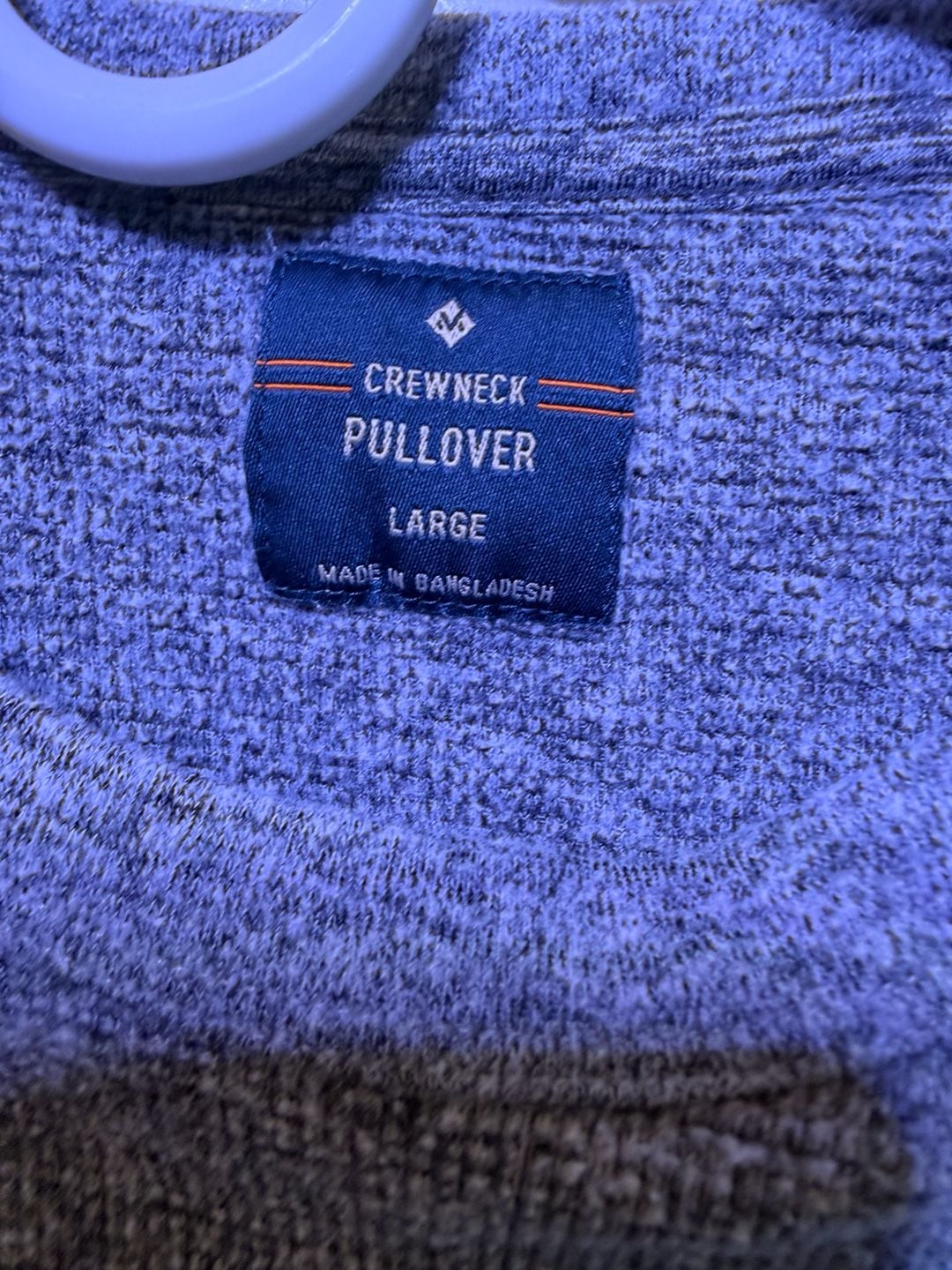 Crewneck Pullover Sweater Size Large Grey Mélange Textured Long Sleeve 3