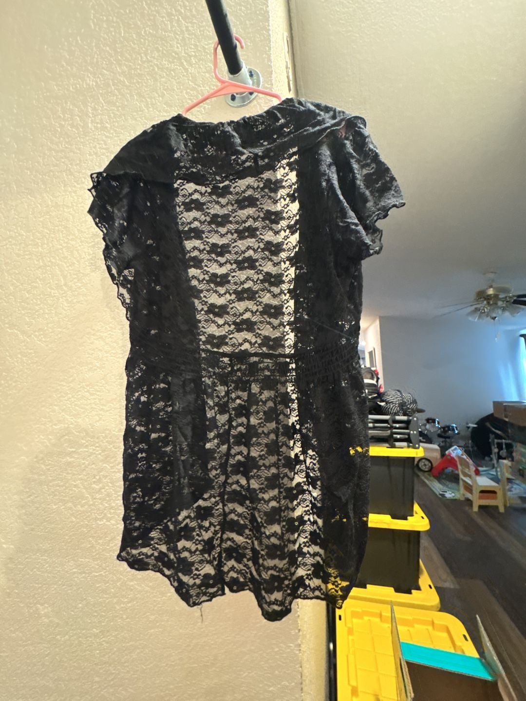 DEB Black Lace Cardigan Short Sleeve Open Front Shrug 3