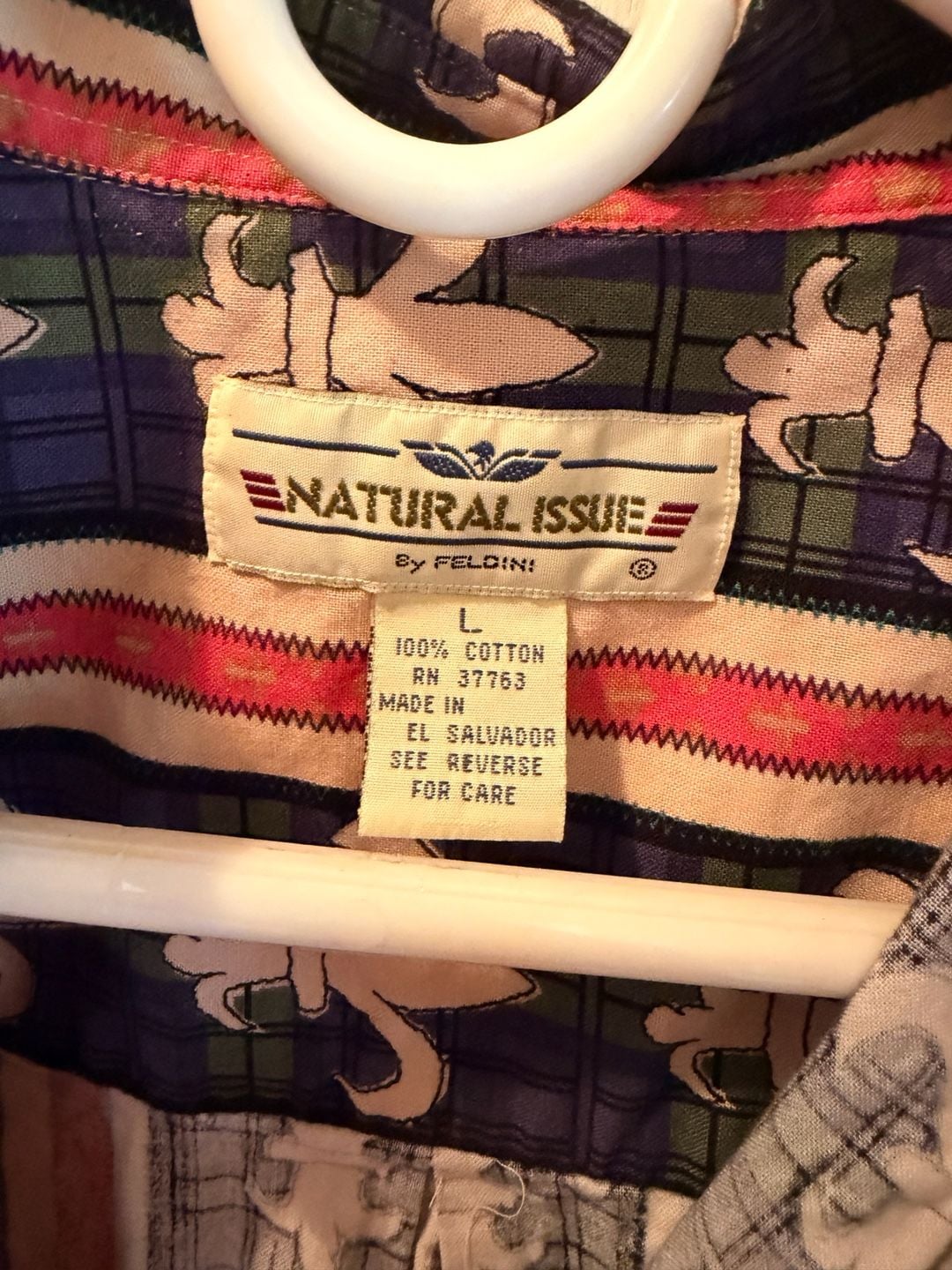 Natural Issue Fleur De Lis Shirt Size L Multi Color Button Down 3