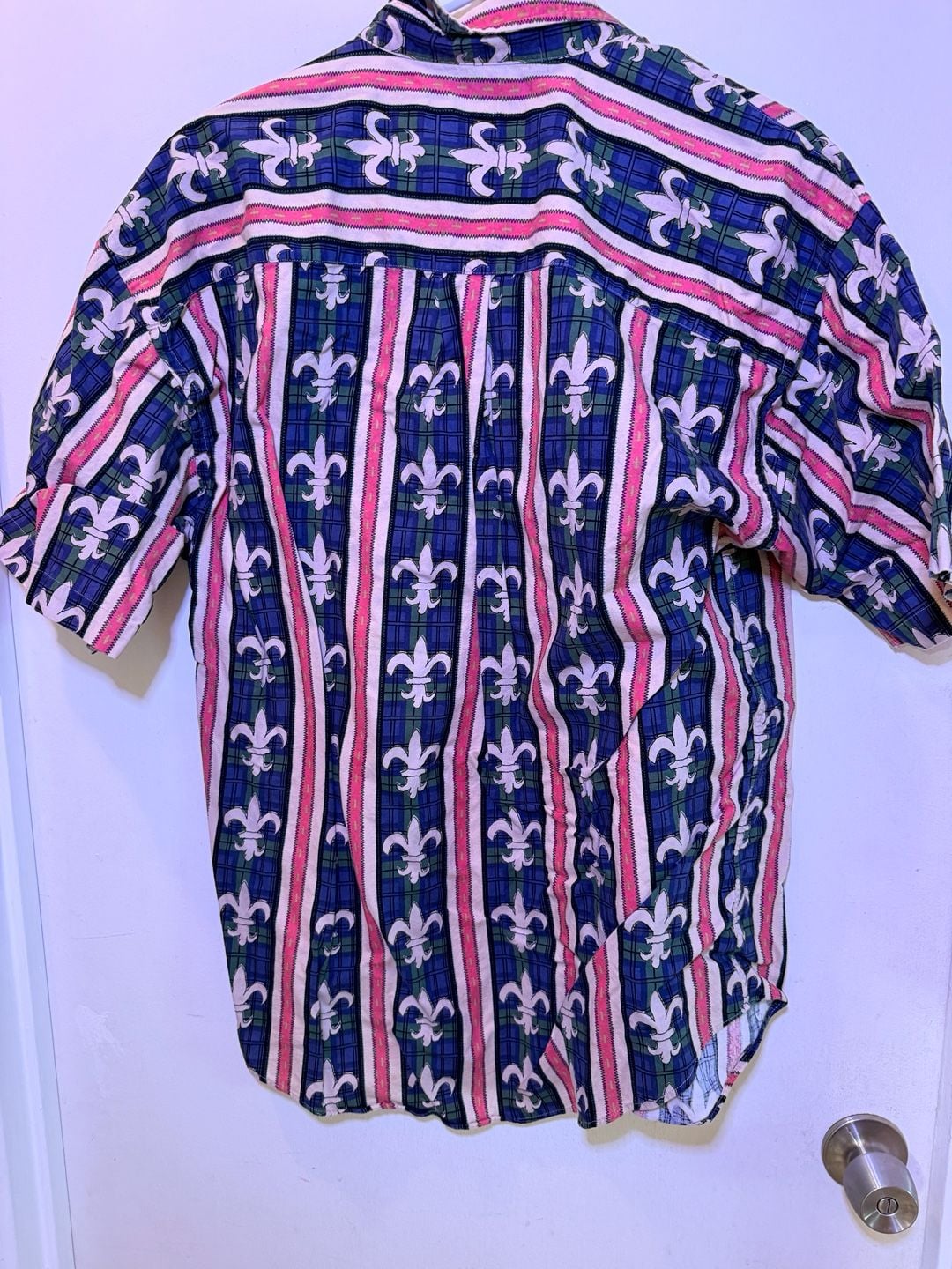 Natural Issue Fleur De Lis Shirt Size L Multi Color Button Down 4