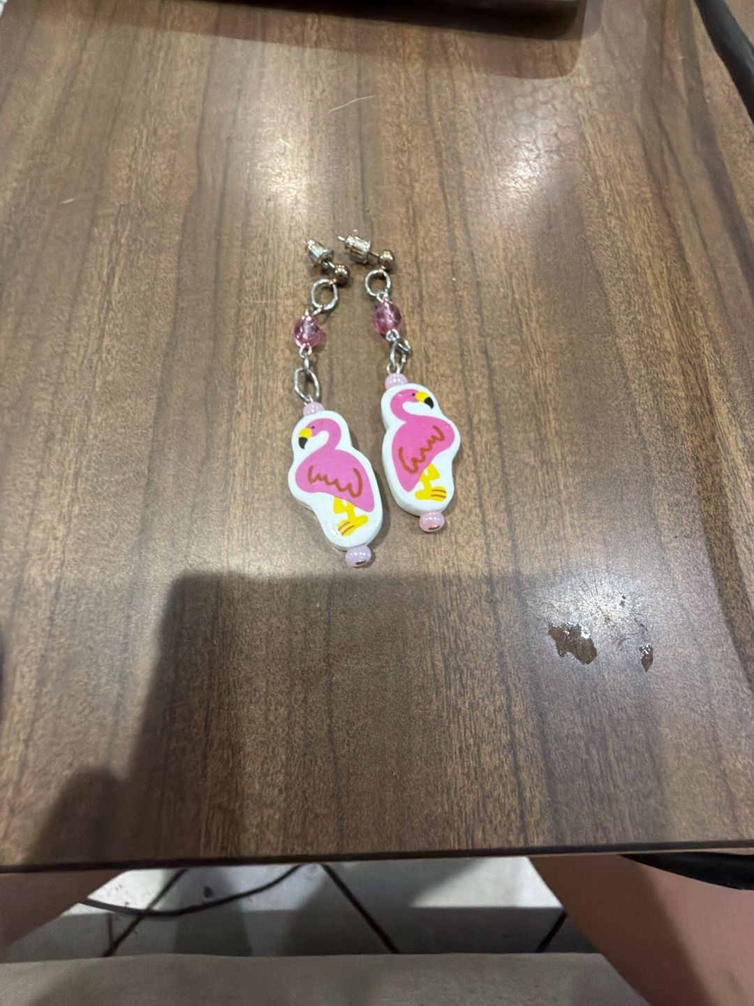 Pink Flamingo Dangle Earrings Handmade Beaded Tropical Jewelry 2