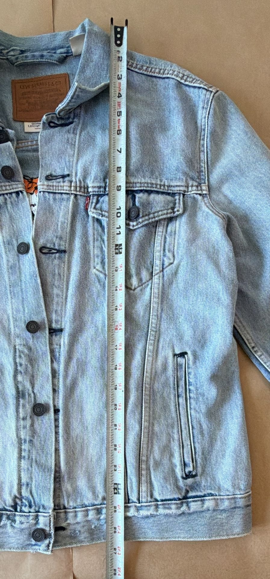 Levi’s Premium Trucker Denim Jacket Mens L 72334-0232 Embroidered Tiger Back 7