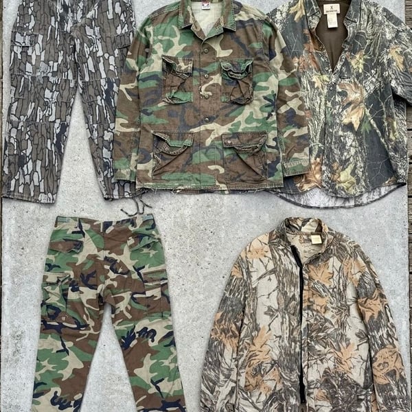 Vintage Mens Camo 5 Pc Lot Propper BDU Jacket Pants Browning Mossy Oak L XL