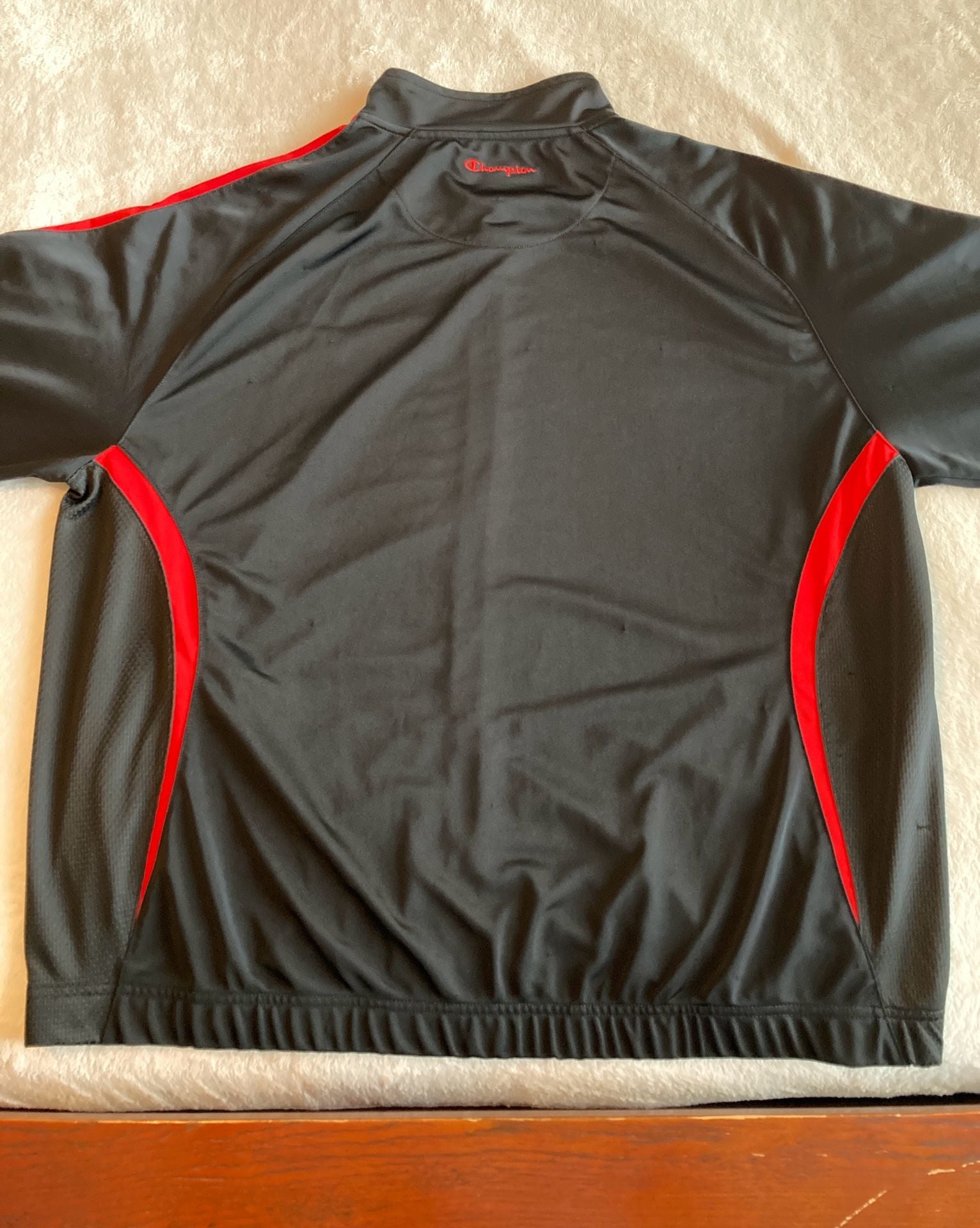 Champion Track Jacket Size XL Black Red Full Zip Athletic Stripe 7
