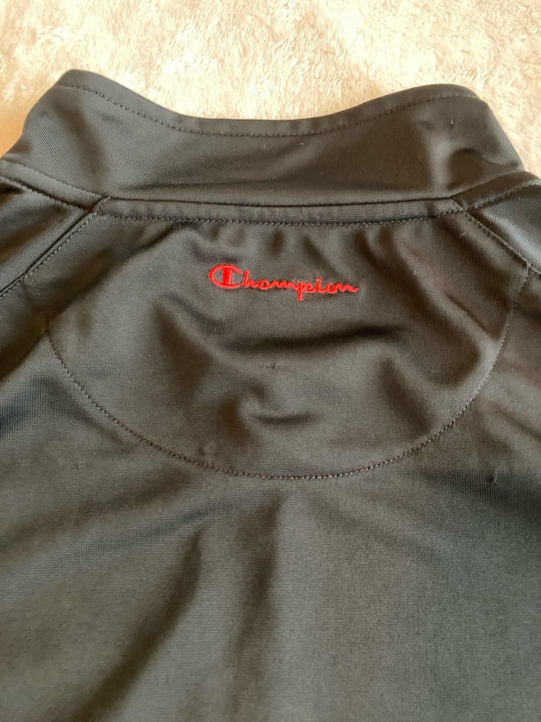 Champion Track Jacket Size XL Black Red Full Zip Athletic Stripe 8
