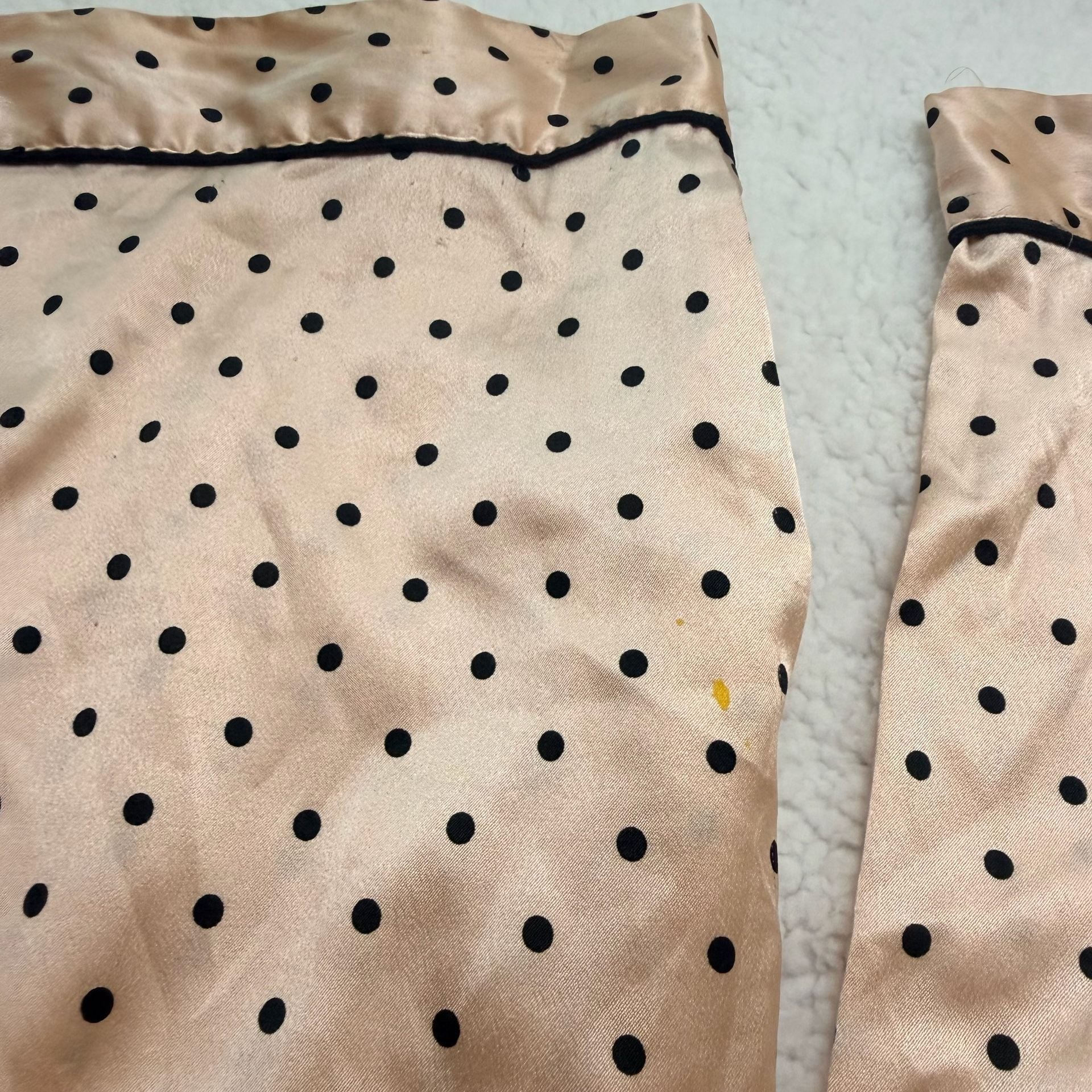 Victoria's Secret Satin Pajama Set Size XL Pink Black Dot 3