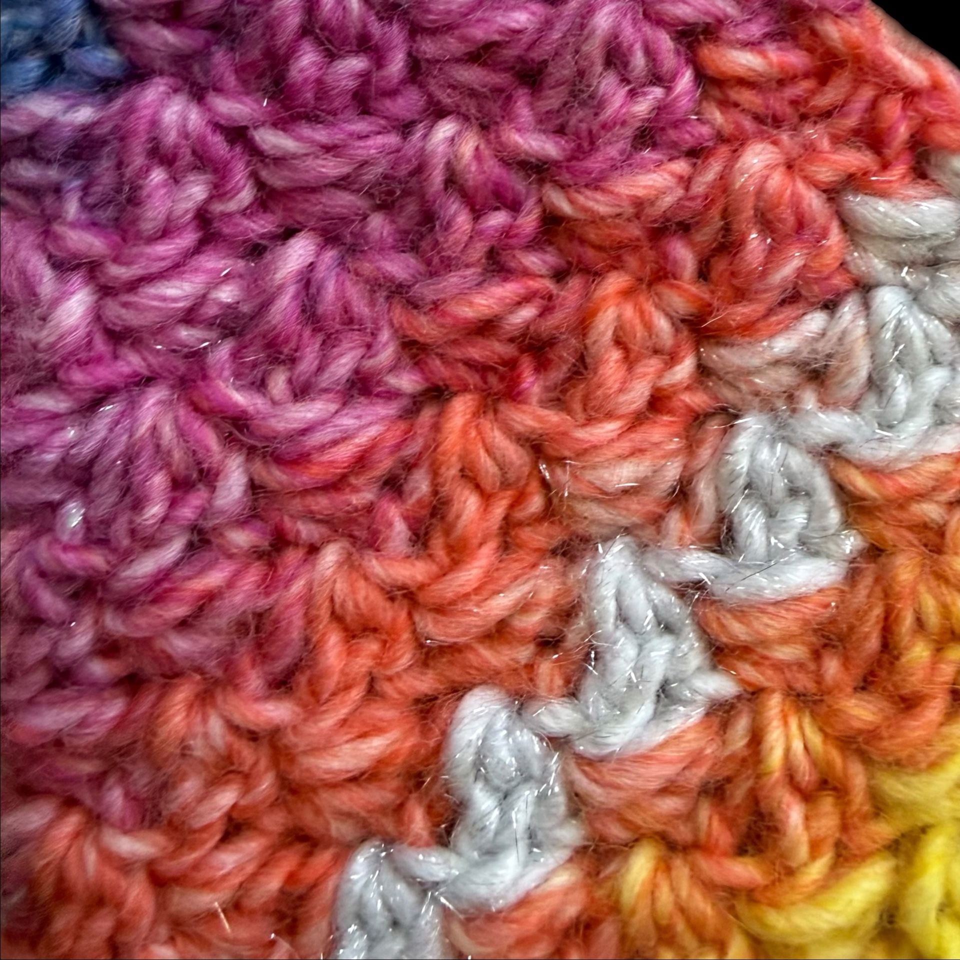 Handmade Crochet Rainbow Shoulder Bag See measurement photos 6