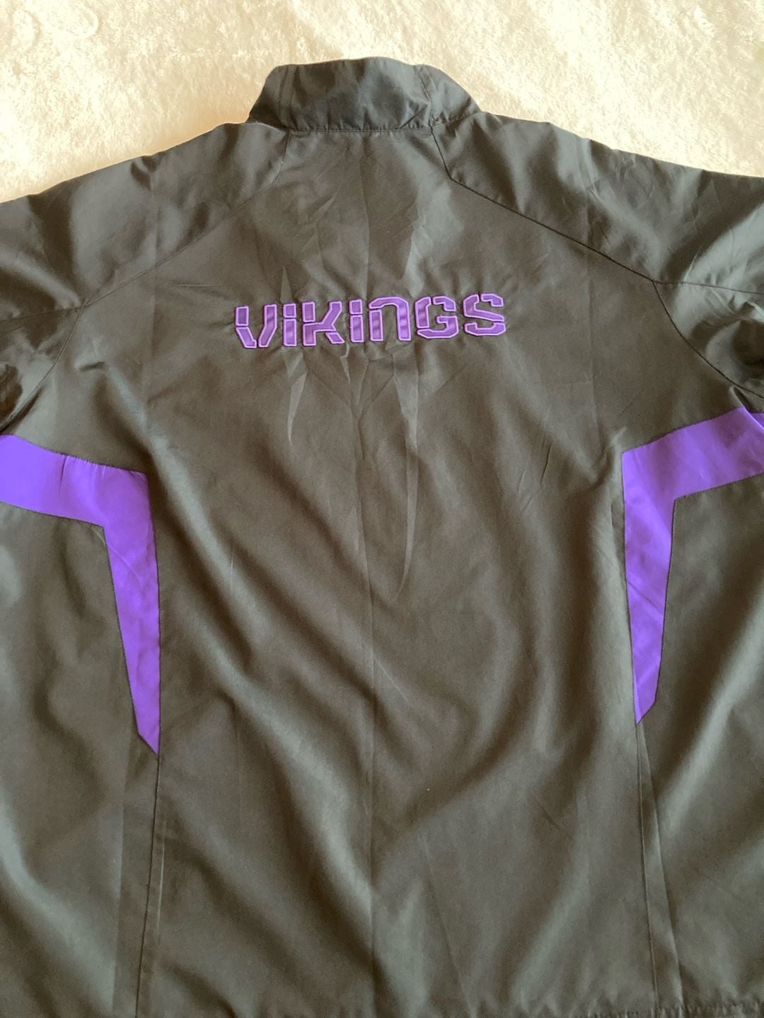 Reebok NFL Minnesota Vikings 1/4 Zip Jacket Size 2XL Black Purple 9