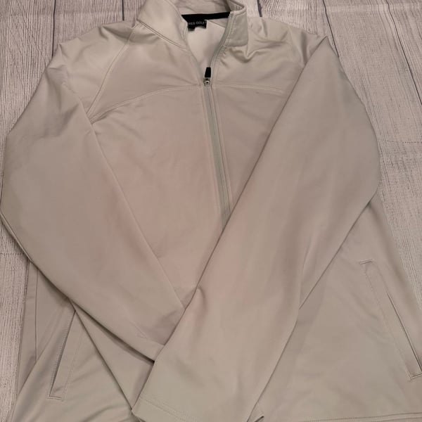 Swannies Golf Full Zip Jacket Size XL Light Gray Activewear