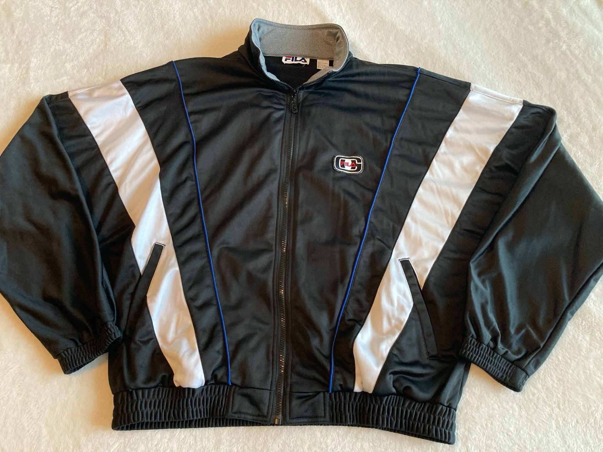 Fila Track Suit Size L Black Vintage Retro Track Jacket and Pants 2