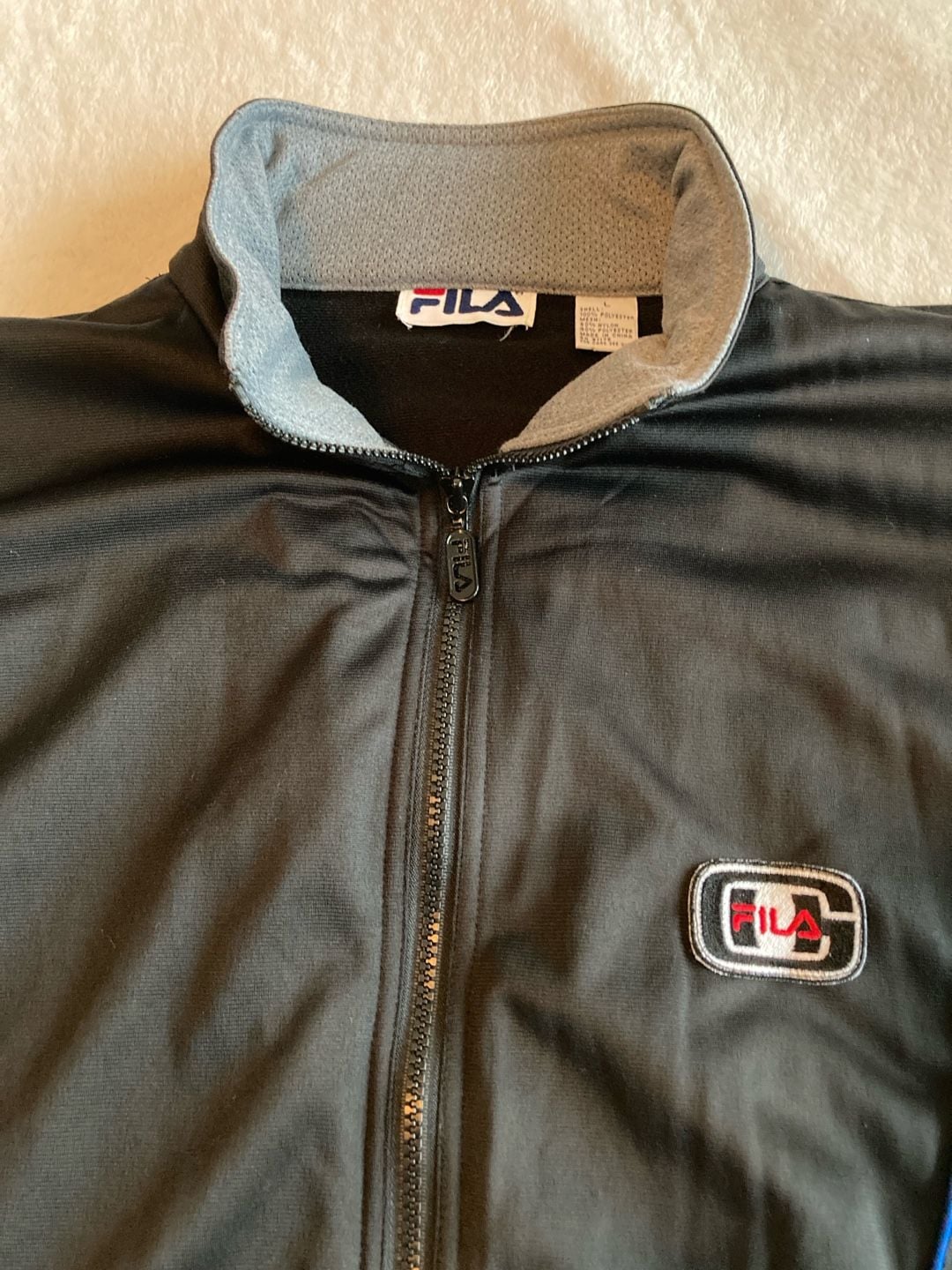 Fila Track Suit Size L Black Vintage Retro Track Jacket and Pants 4