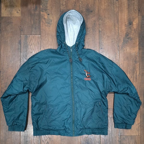 Vintage The Disney Store Tigger Nylon Hooded Jacket Size XL Green