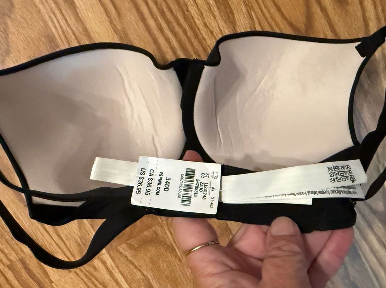 Victoria's Secret PINK Push-Up Bra Size 34DD Black 5