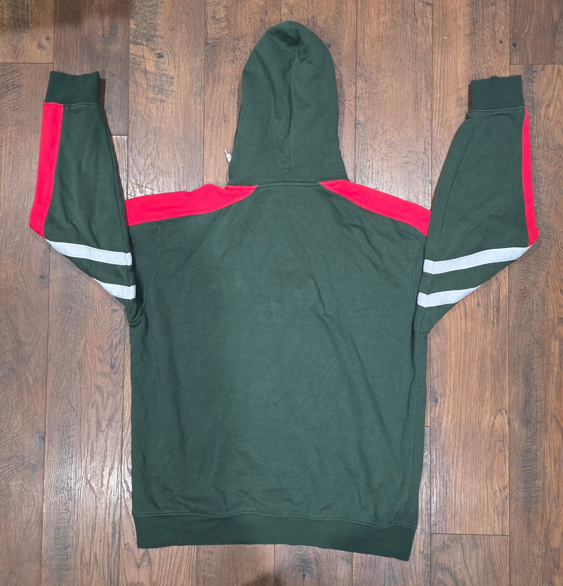 Minnesota Wild NHL Green & Red Stripe Sleeves XL Zip Up Hoodie Sweatshirt 7