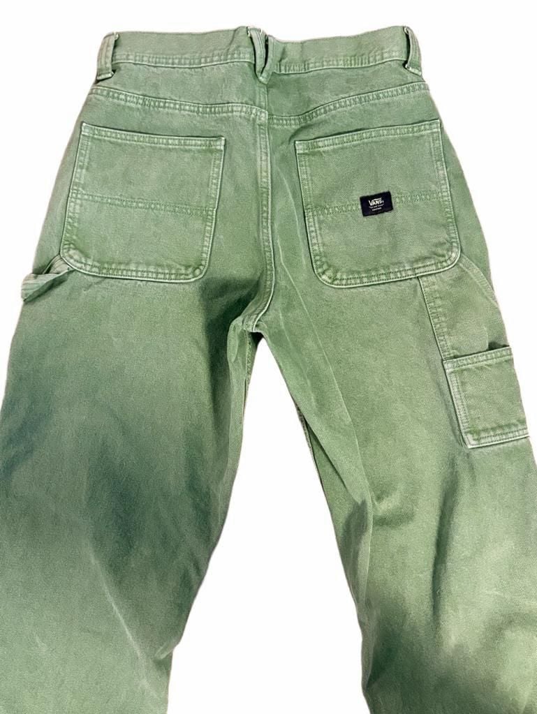 Vans Carpenter Canvas Pants Green Workwear Skate 32x36 7