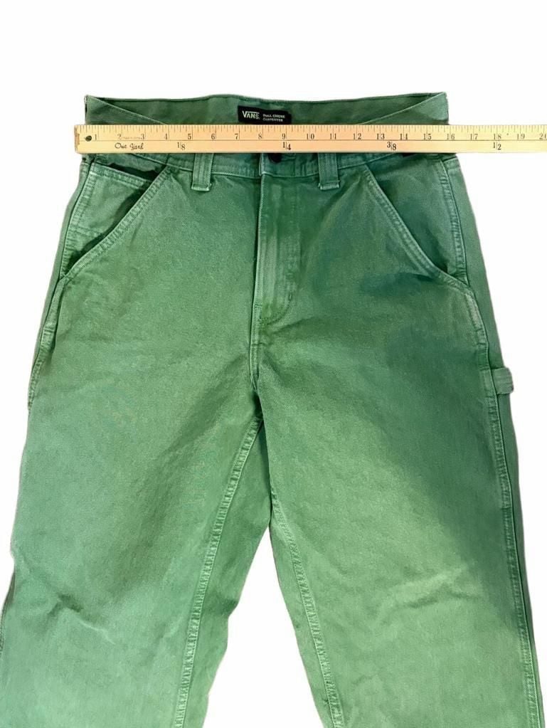 Vans Carpenter Canvas Pants Green Workwear Skate 32x36 9