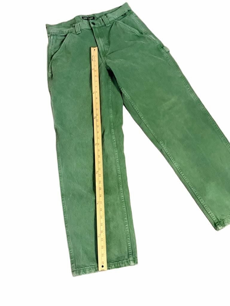 Vans Carpenter Canvas Pants Green Workwear Skate 32x36 10